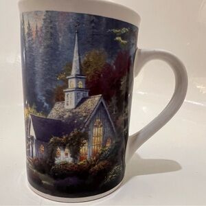 Thomas Kinkade‎ Co. Forest Chapel / Church 8 oz. Ceramic Coffee Cup Vintage 2005